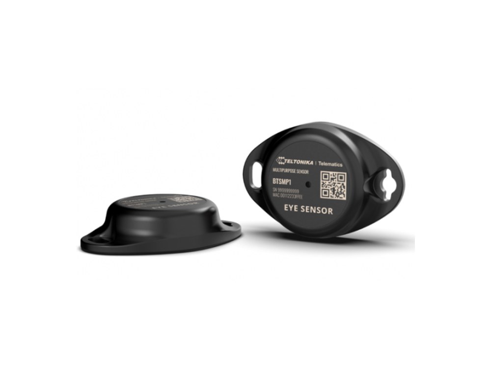 Teltonika EYE Sensor tags, shown from the front and the back